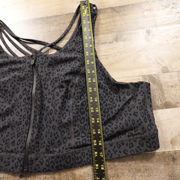 Torrid Happy Camper Zip-Front Sports Bra Plus Size 5‎ Black Leopard Print - Picture 5 of 8